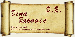 Dina Rapović vizit kartica
